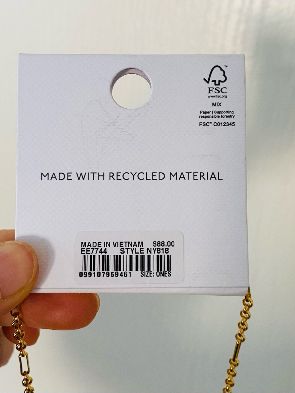 $88 NWT Madewell Semiprecious Tiger's Eye Lapis Stone Gold Chain Charm Necklace - Picture 12 of 12